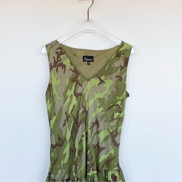 LYNN RITCHIE 100% Silk Camo Maxi dress Womens size S/M - Picture 4 of 15